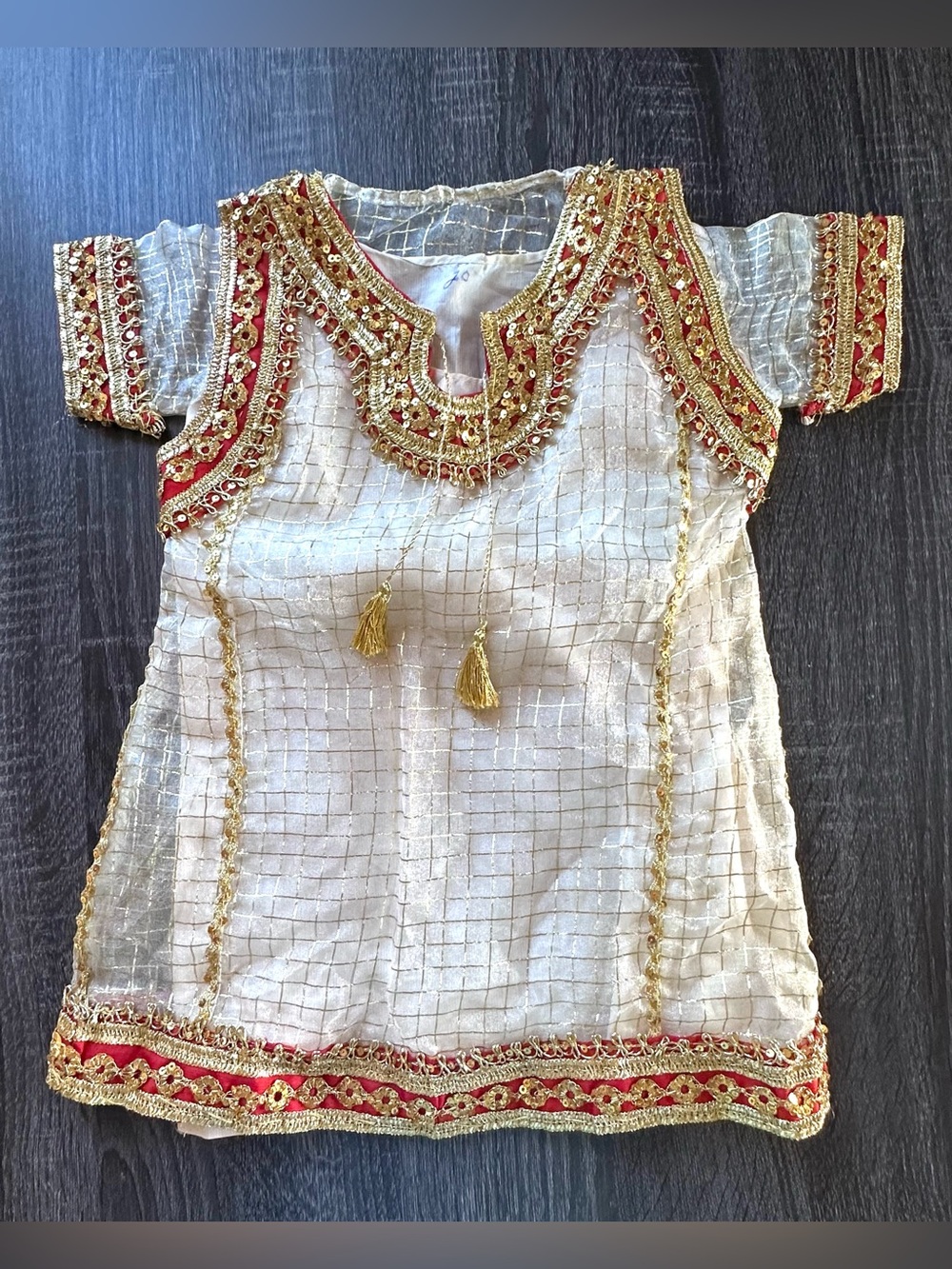 Gorgeous Toddler Tunic Dress with Gold/Red Details